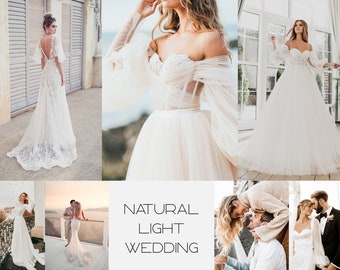 15 ślubnych presetów do aplikacji Lightroom Mobile i Desktop | Portret ślubny w stylu boho z naturalnym światłem