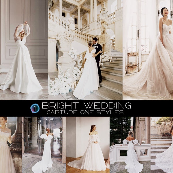 15 Bright Wedding Capture One Style • Ustawienia JPEG Vintage • Ustawienia panny młodej na komputery • Ciemne ustawienia wstępne • Ustawienia ślubne • Styl odcieni ziemi