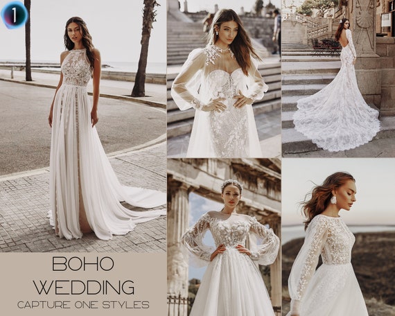 17 Wedding Boho Capture One Styles | JPEG Vintage Bride Dark Portrait Earth Tones Presets