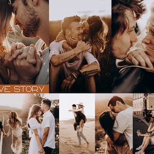 15 Love Story Lightroom Mobile & Desktop Presets | Wedding, Spring, Autumn, Instagram, Boho, Warm Filters