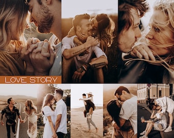15 Love Story Lightroom Mobile & Desktop Presets • Hochzeit Presets • Herbst Presets • Instagram Portrait • Boho • Frühling • Herbst warme Presets