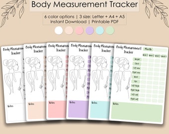 Weight Loss Tracker & Body Measurement Journal | Fitness, Self Care Digital Printable Planner