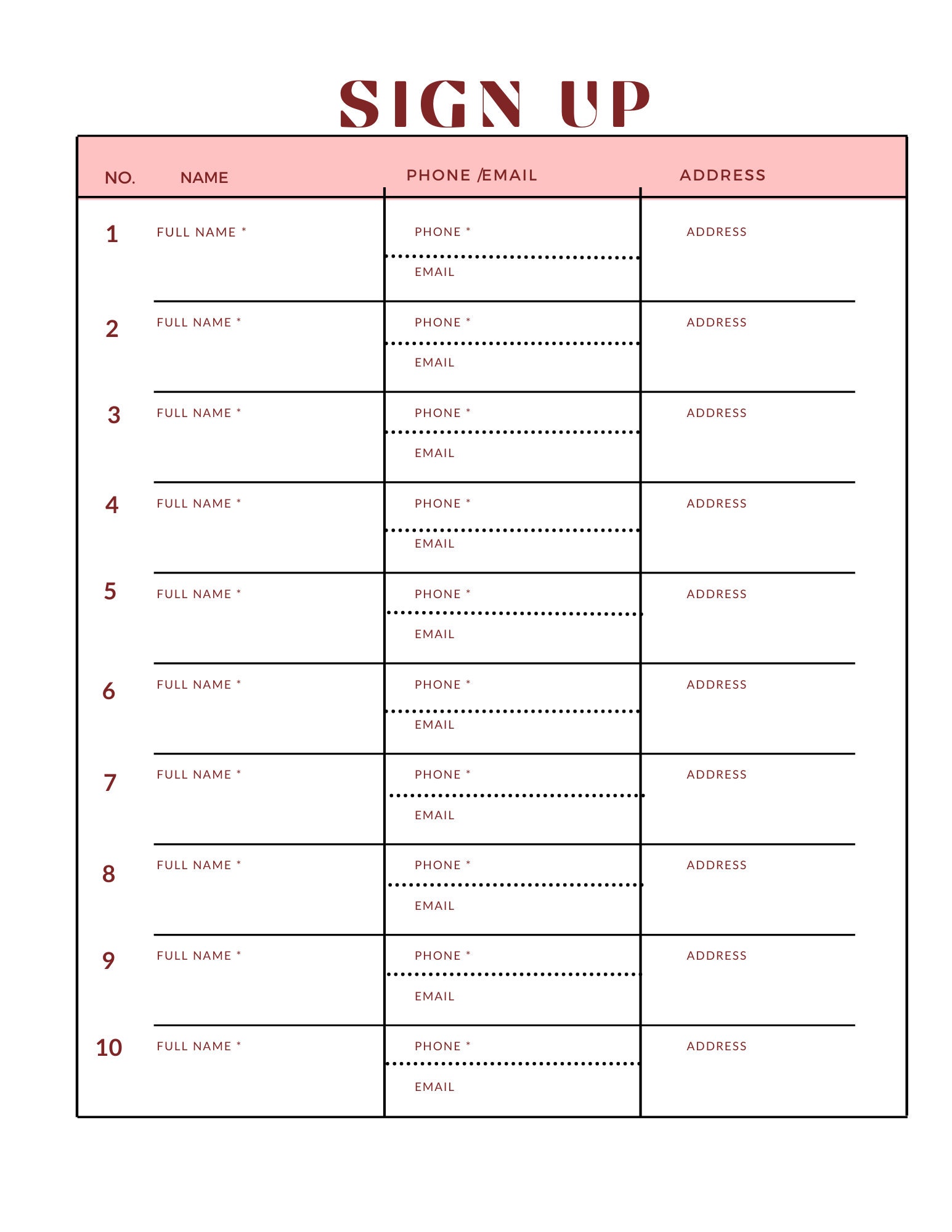 Printable Email Sign Up Form.pdf Sign up Sheet, 3 Email Sign up Forms, PRINTABLE Sign Up, Event Sign Up ...