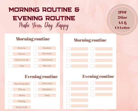 Editable Daily Checklist Daily Routine Printable Daily - Etsy