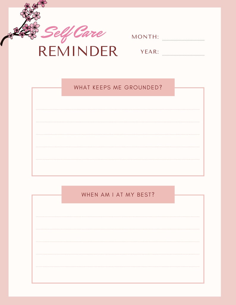 Self Care Planner/self Care Plan Template/ Self Care Planner/self Care ...
