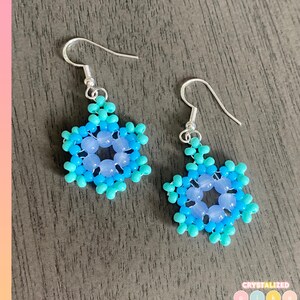 Glacier Dream : Minty Blue Dangle Crystalburst  Earrings | Available in Other Colors