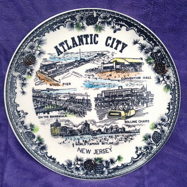 Atlantic City New Jersey Souvenir Plate