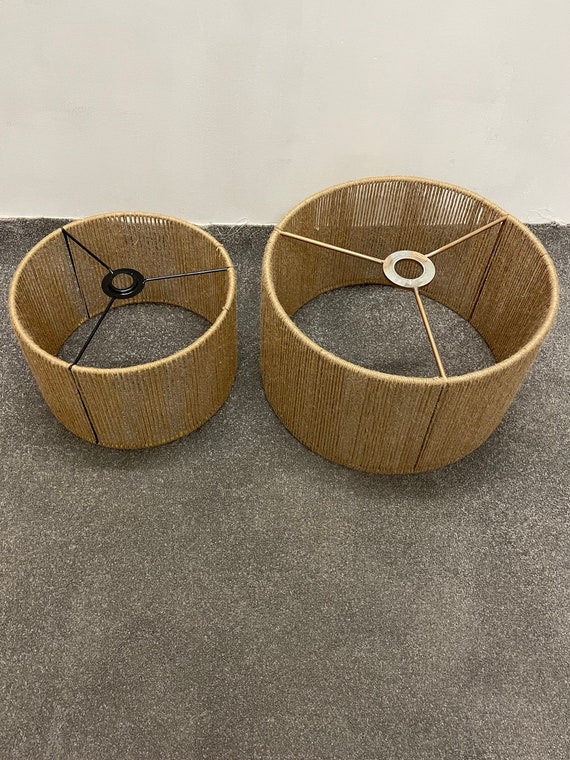 Oval burlap lamp shade deals