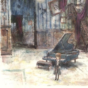 La casa de Chopin, pintura original en acuarela, de Irek Konior