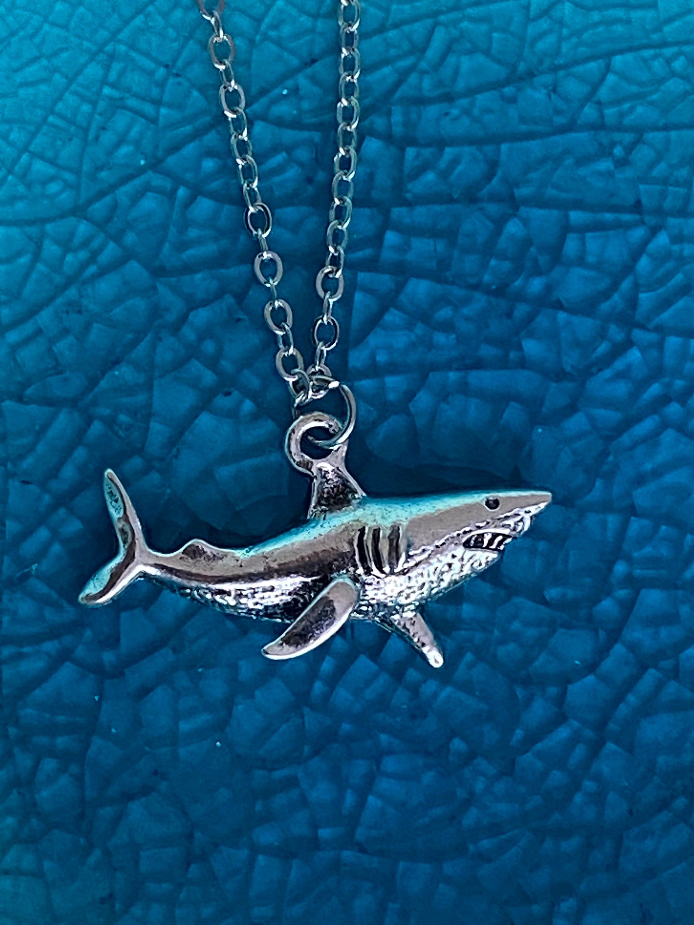 Shark pendant beach jewellerysurfer jewellery. Great white | Etsy
