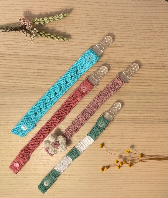 Pacifier Strap pacifier clip cotton yarn crochet handmade Etsy