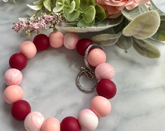 Pink Silicone Beaded Wristlet | Rosy Devotion Valentine's Collection