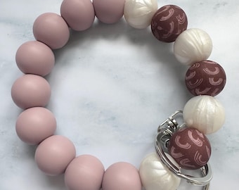 Purple Rainbow Silicone Beaded Wristlet | Fall Collection