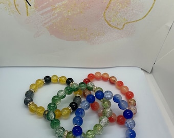 Harry Potter Hogwart House Glass Beaded Bracelet | Handmande | Ravenclaw | Slytherin | Hufflepuff | Gryffindof | Elegant |