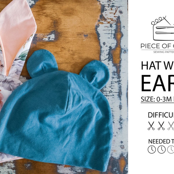 Cute baby hat with ears | baby hat pdf pattern| hat for baby pattern | baby hat