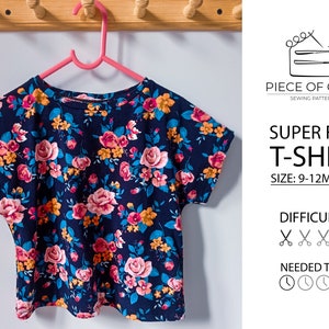 Easy T-shirt pattern pdf | simple tee pattern| baby tshirt pattern| boys pattern pdf| girls pattern pdf| 1-10 years pdf pattern