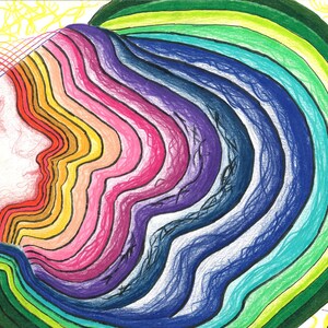 Groovy Art/ Rainbow Art/ Acid Art/ Hippie Art/ Trippy Art/ Wall Decor/ Prints/ Abstract Painting