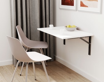 WEISS | Wandtisch Wandklapptisch Laptisch Küchentisch Wandschreibtisch Esstisch viele Abmessungen Kleiner Wandtisch klappbar