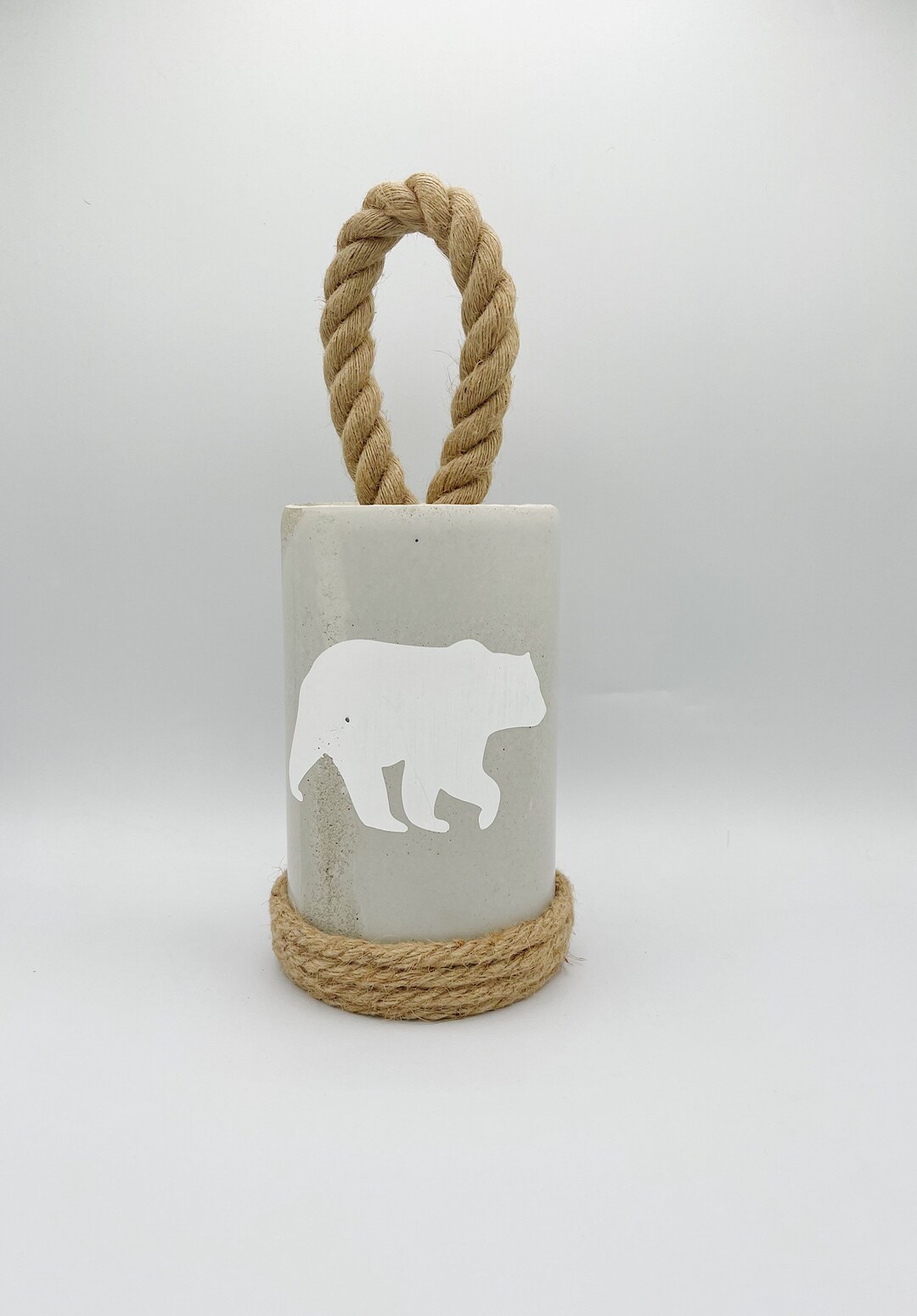 Cement Doorstop, Black Bear, Wildlife Door Stopper, Heavy Concrete