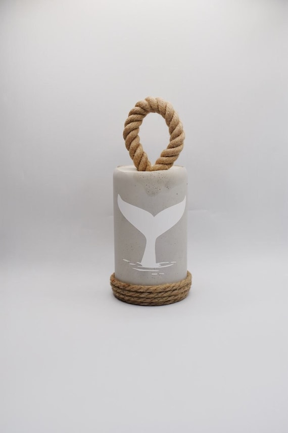 Cement doorstop, Whale tail door stopper, Heavy concrete doorstop, Nautical Decor, Buoy doorstop, Doorstop with handle, Handmade decor, Gift