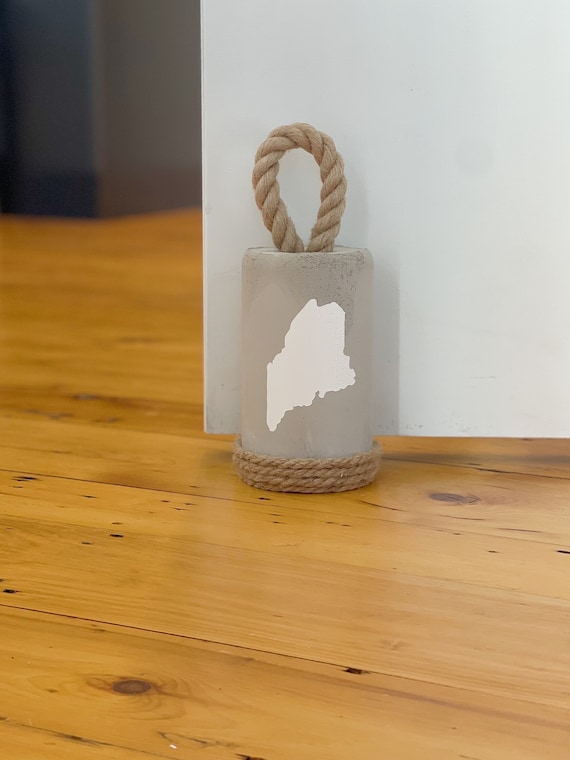 Cement doorstop, Maine door stopper, State art, Heavy concrete doorstop, Personalized gift for home, Gift for her, Handmade decor