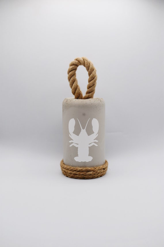 Cement doorstop, Lobster door stopper, Heavy concrete doorstop, Nautical Decor, Buoy doorstop, Doorstop with handle, Handmade decor, Gifts