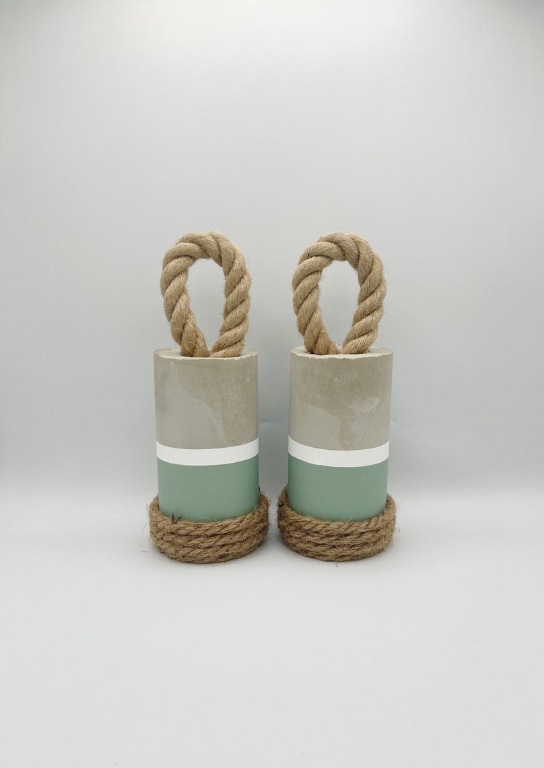 Cement Bookends, Maritime Blue Bookend, Heavy Concrete Bookend