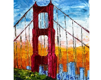 San Francisco Fog Golden Gate Bridge An Impressionistic | Etsy