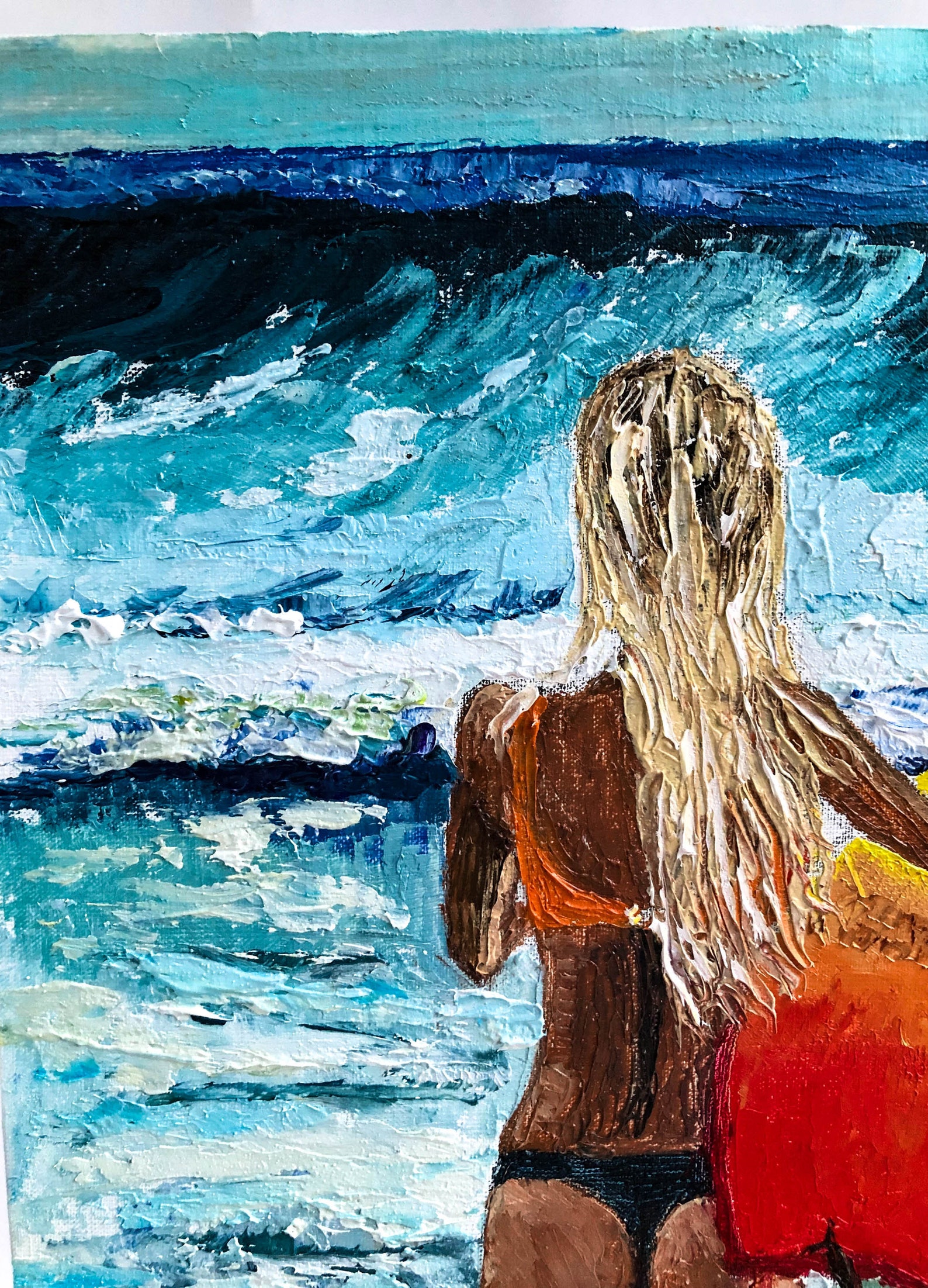 Surfer Painting California Original Art Surfing Wave Artwork Etsy