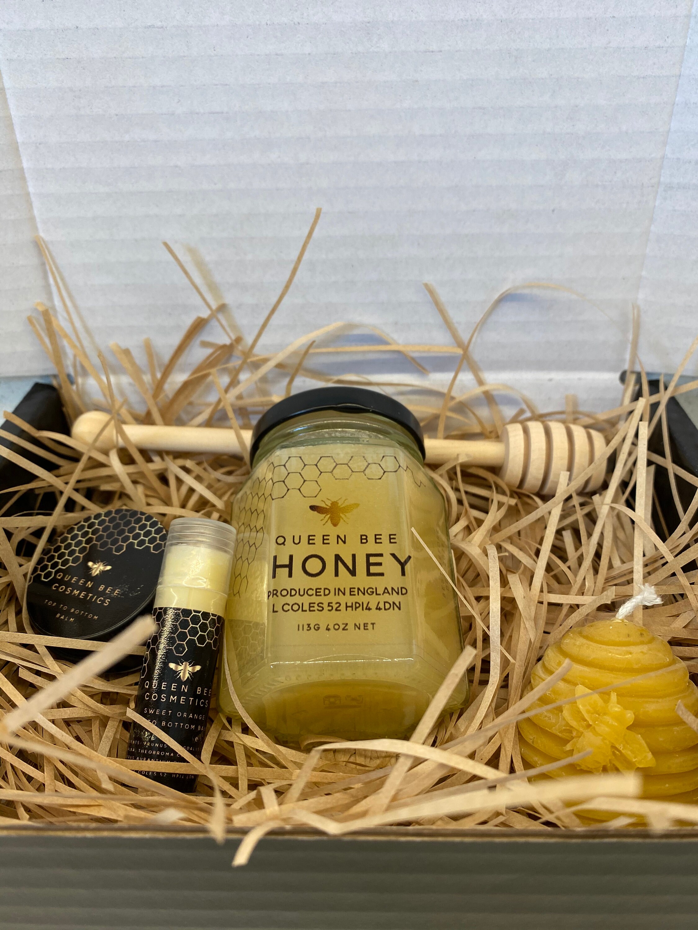 Honey Bee Gift set Raw Honey Natural Balms Beeswax Candle Etsy