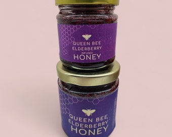 Honey: RAW Elderberry or Ginger Infused, Natural Honey