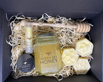Honey Gift Set, Raw Honey, Lip Balm Tin and Stick and Wax Melts