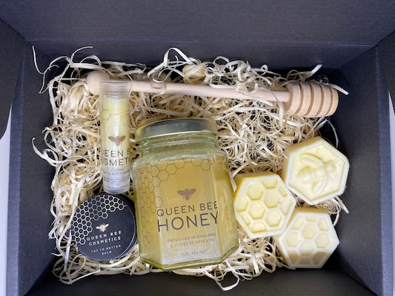 Honey Gift Set Box, lip balm, wax melts, raw honey,  for women, gift for her, teacher, birthday, thank you, get well, care package