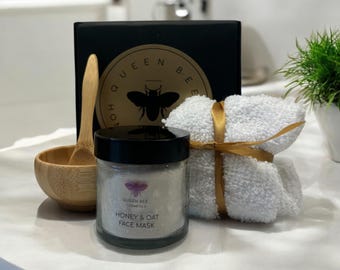 Honey Oat Clay Face Mask Kit: Natural Skincare Gift Box