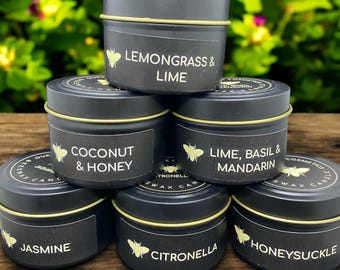 Beeswax candle, Eco Friendly, lavender, lemongrass, lime, jasmine, honeysuckle, scented candle
