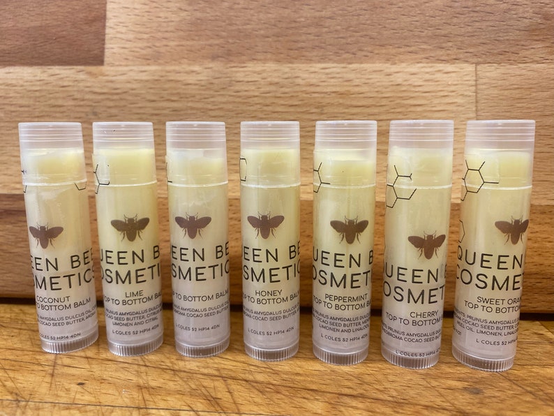 Natural Lip Balm, 7 flavours, Flavoured lip balm, Lip Rescue, salve, peppermint,sweet orange, honey, coconut,cherry, unscented, handmade image 1