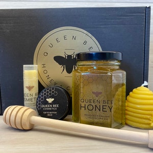 Handmade Honey Bee Gift Set, lip balm, candle, hug in a box, birthday, teacher, assistant, pick me up, thank you, get well, care package,