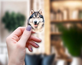 Pegatina de vinilo de 3 pulgadas de perro Malamute de Alaska