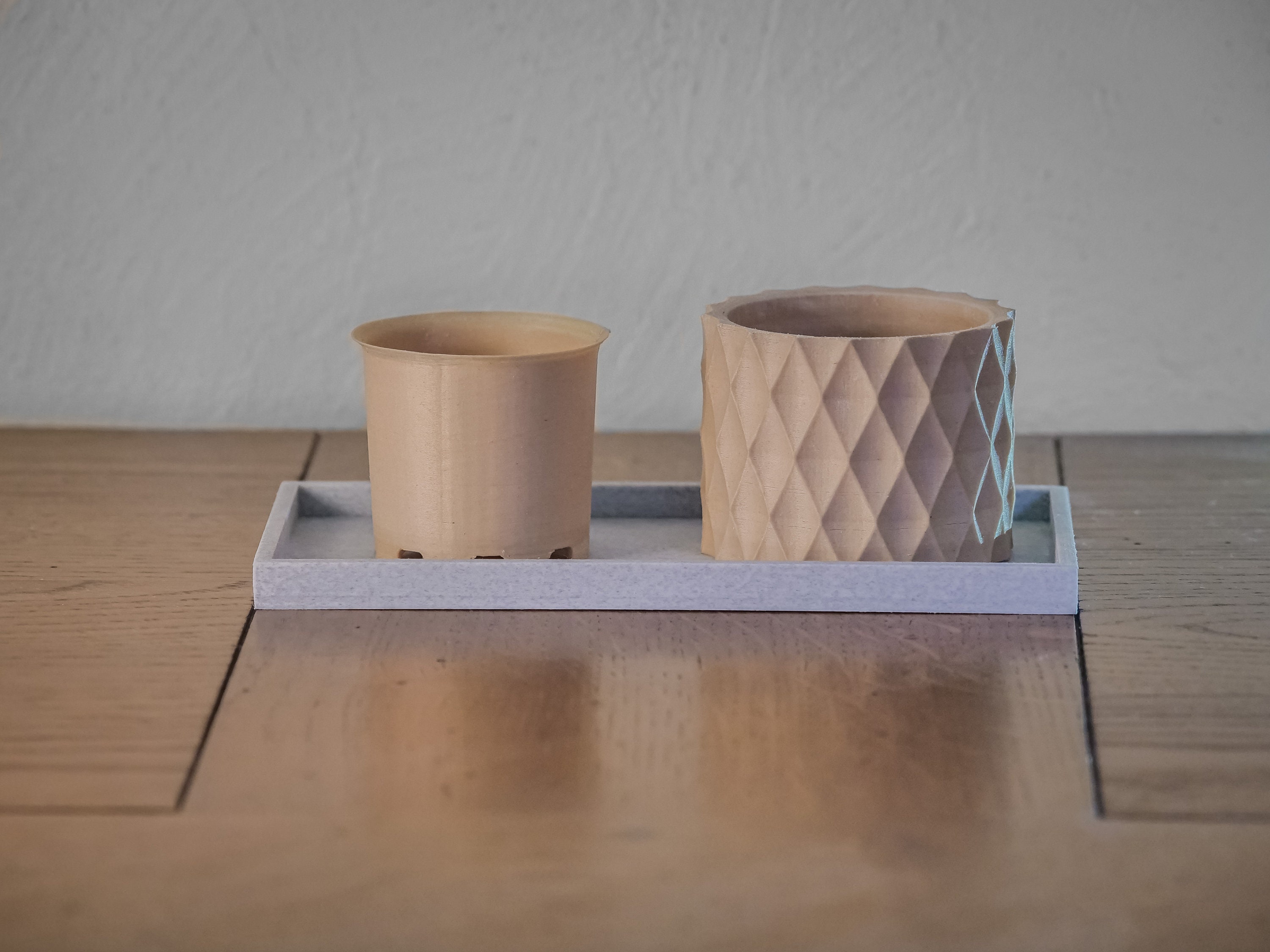 Pot de Fleur Effet Bois #3 en Plastique Naturel