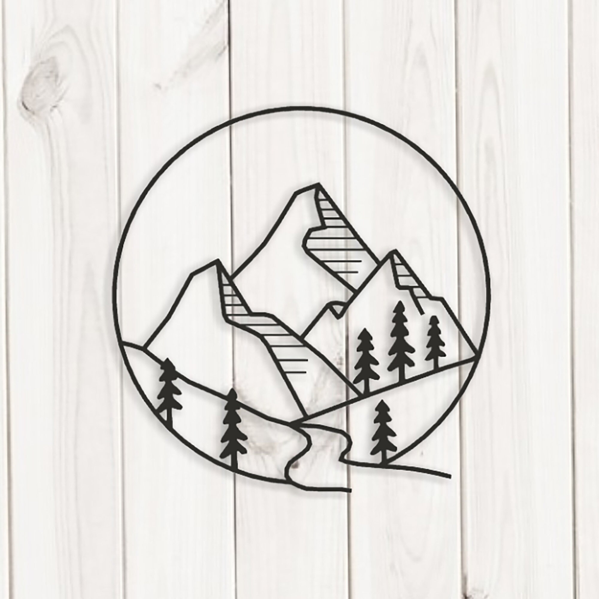 Décoration Murale Montagne en Plastique Naturel