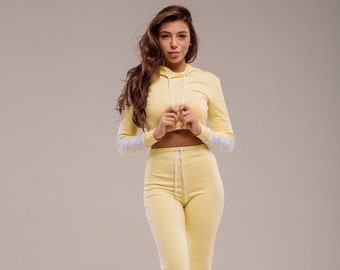 SweetJama tracksuit, Two pieces set for woman - Colour Lemon