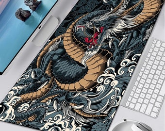 Chinese Dragon Desk Mat / Japanese Desk Mat / Mouse Pad / Mechanical Keyboard / Many Designs