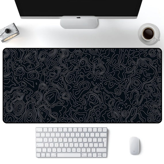 Black and White Swirl Desk Mat / Japanese Desk Mat / Mouse Pad Etsy