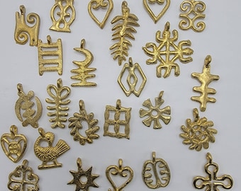 Adinkra Brass Beads, African Jewelry