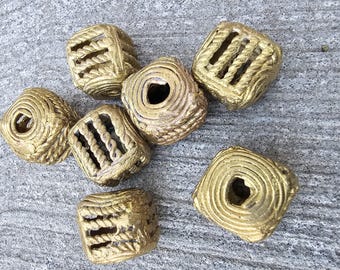 Cube African Brass Beads