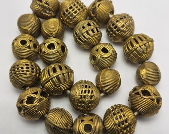 21 Round Brass Beads