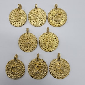 Adinkra Pendant, Ethnic Beads, African Brass Beads