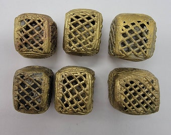 Cube African Brass Beads