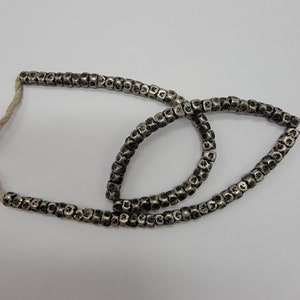 Sliver Dice Tuareg Brass Beads, African Beads