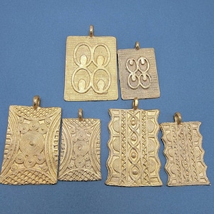 African Brass Pendants, Ashanti Beads